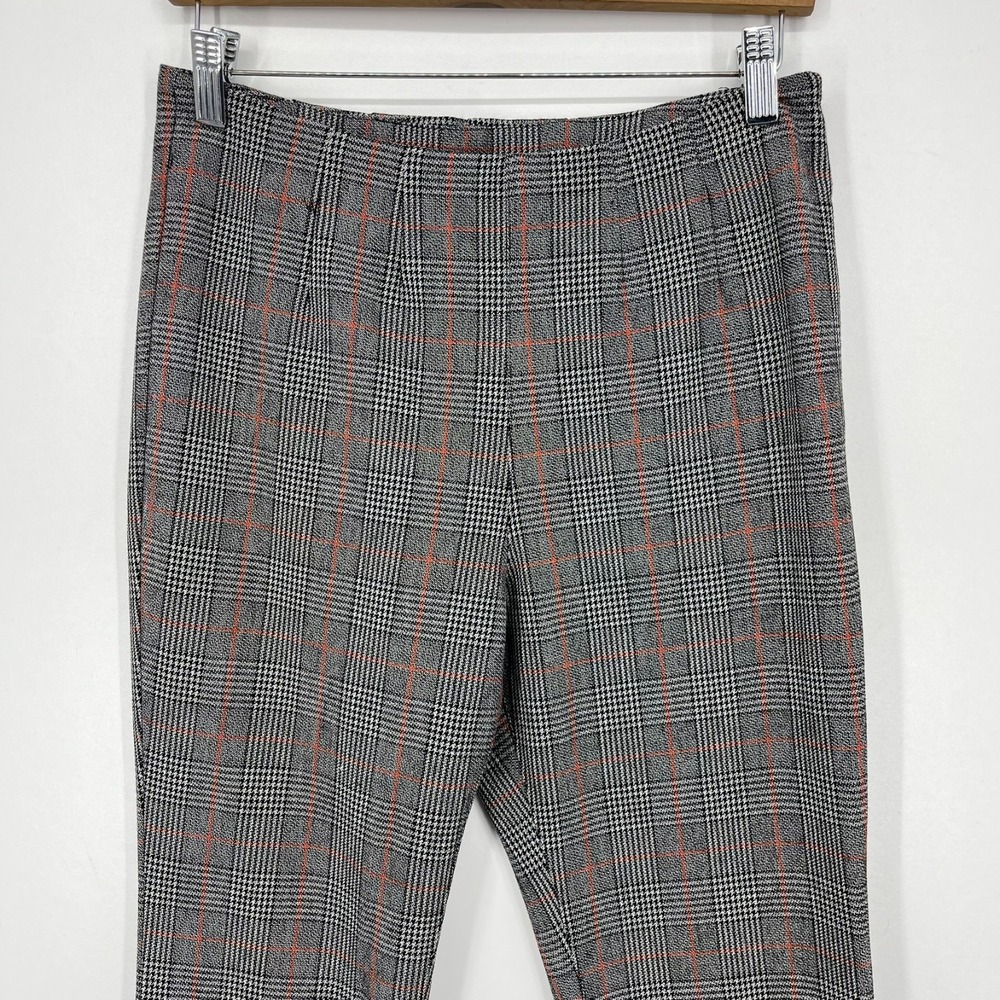 Free People Pants Women's Size 4 Gray Plaid Straight Leg Flat Front - Picture 2 of 10